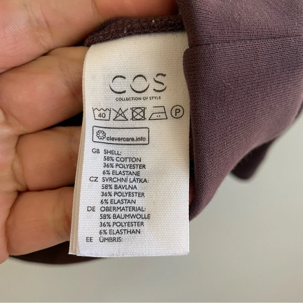 COS Purple Roll Neck Scuba Top Sweater Size XS - Picture 8 of 9